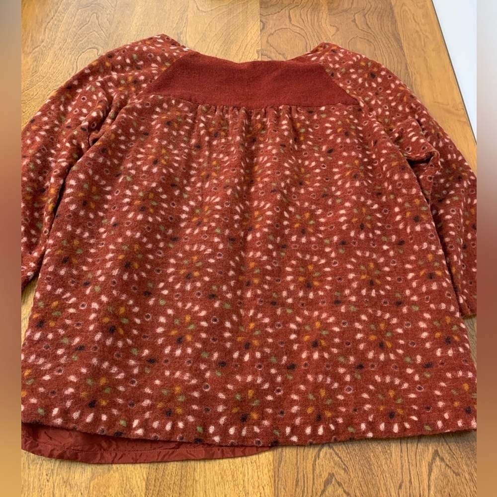 Women's Rust Floral Raglan Knit Sweater - Picture 10 of 11